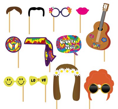 Fotorekvizity na hippies party, 60. léta