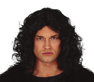 Pánská černá kudrnatá paruka Jon Snow