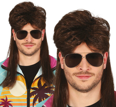 Pánská paruka mullet, 80. léta