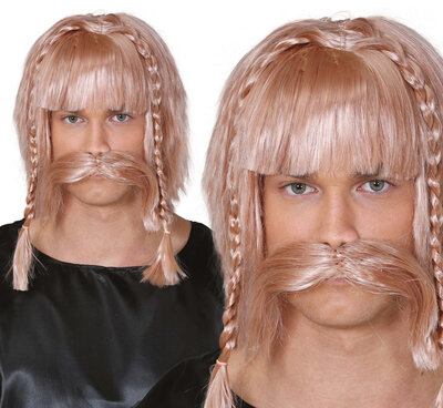 Pánská paruka s knírem Asterix