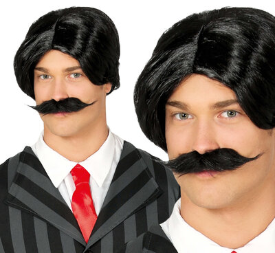 Pánská paruka s knírkem Gomez Addams