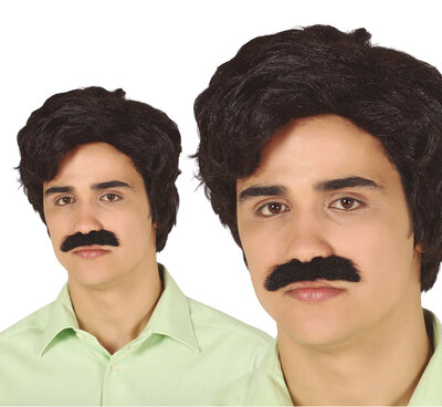 Pánská paruka s knírkem Pablo Escobar
