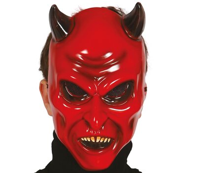 Plastová maska čert, červená