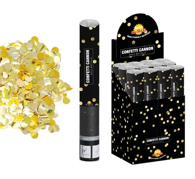 Vystřelovací konfety zlatá kolečka, 40 cm