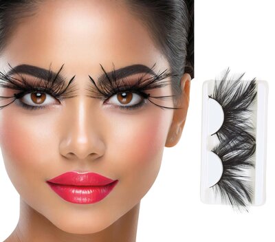 Černé řasy s peřím