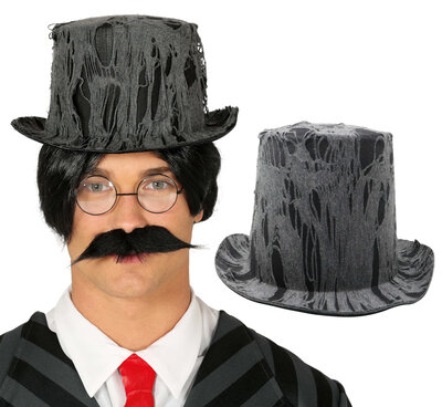 Černý klobouk s pavučinou