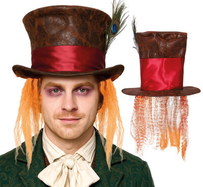 Klobouk Kloboučníka s vlasy