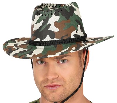 Kovbojský klobouk s vojenským potiskem