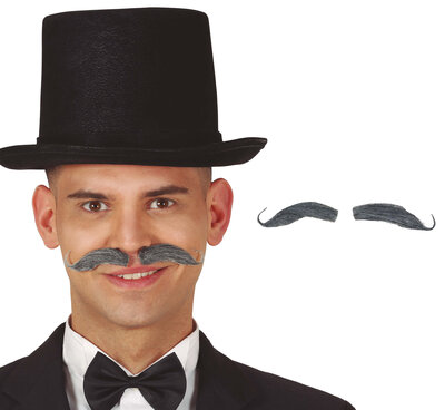 Šedý knírek gentleman