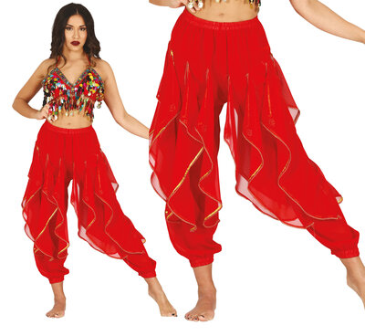 Dámské červené kalhoty na břišní tance