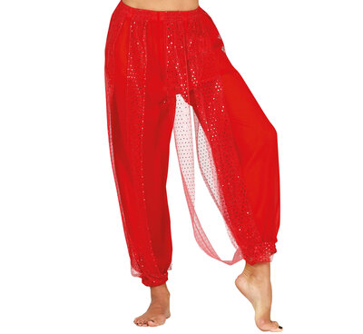 Dámské kalhoty na břišní tance, červené
