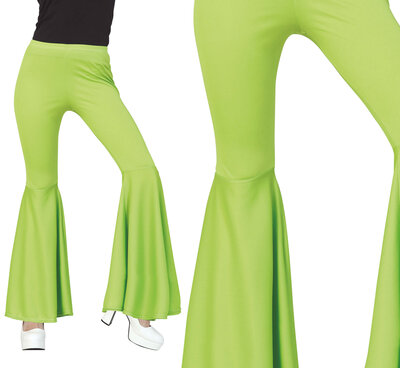 Dámské zvonové kalhoty, zelené