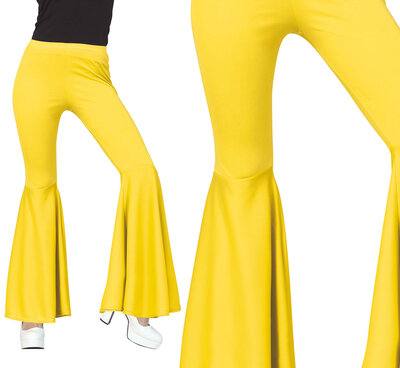 Dámské zvonové kalhoty, žluté