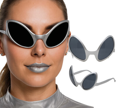 Stříbrné retro brýle mimozemšťan pro dospělé