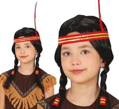 Dívčí indiánská paruka s copy