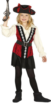 Dívčí šaty pirátka s lebkami