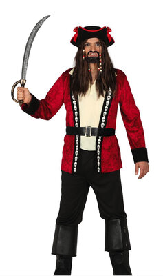 Pánský kostým pirát s lebkami