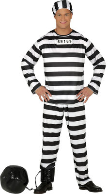 Pánský kostým vězeň, pruhovaný