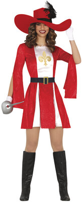 Dámský kostým mušketýrka, červený