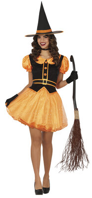 Dámský kostým oranžová čarodějka
