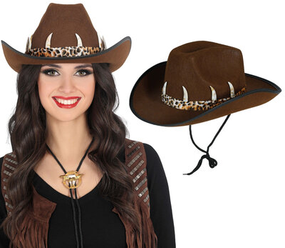 Hnědý australský kovbojský klobouk