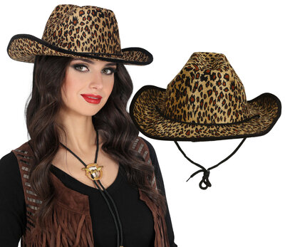 Kovbojský klobouk s leopardím vzorem