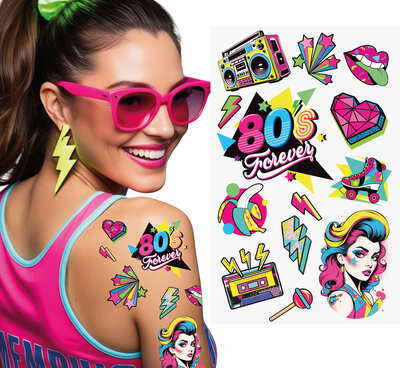 Barevné retro tetovačky, 80. léta
