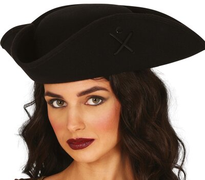 Černý pirátský klobouk pro dospělé