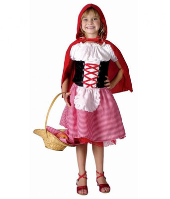Dívčí kostým Červená Karkulka (top, sukně, kápě)