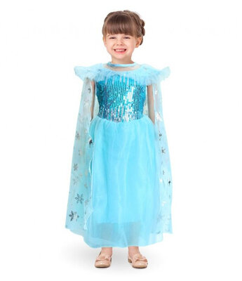 Dívčí kostým sněhová princezna, modrý