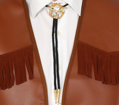 Kovbojská kravata s býkem, černá