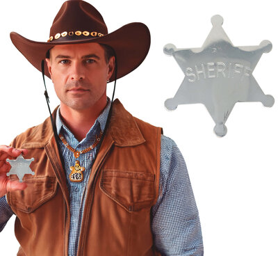 Kovová šerifská hvězda, 6 cm