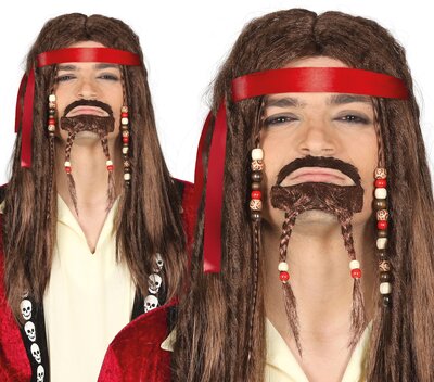 Pánská paruka pirát s bradkou