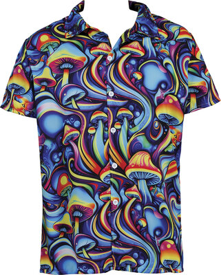 Pánské psychedelické tričko na festival s houbičkami