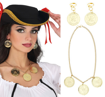 Pirátský náhrdelník s náušnicemi