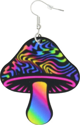 Psychedelické náušnice na festival, houbičky
