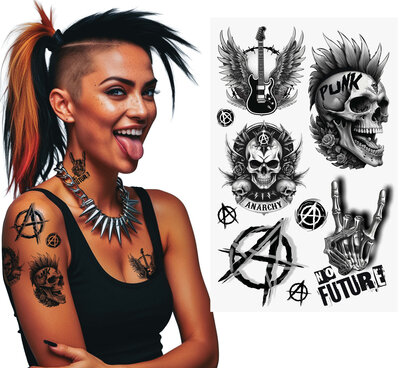 Punkové tetování, 14 x 30 cm