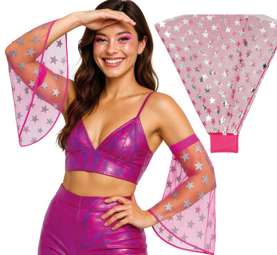 Růžové disco návleky na ruce