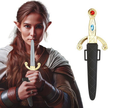 Středověká dýka s pochvou, 26 cm