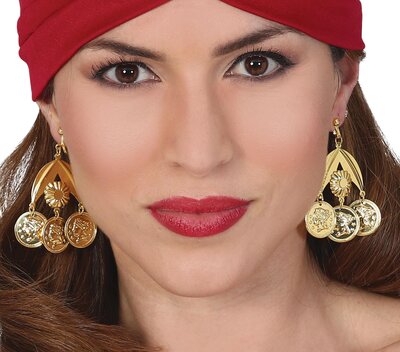 Zlaté náušnice s mincemi, věštkyně