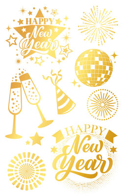 Zlaté tetování HAPPY NEW YEAR