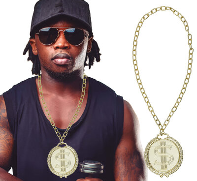 Zlatý náhrdelník s medailonem dolar, 13 cm