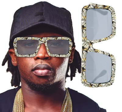 Brýle gangster s potiskem peněz