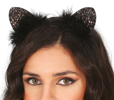 Čelenka s třpytkami kočka