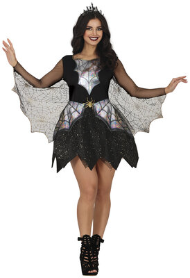 Dámský kostým čarodějnice s pavučinou