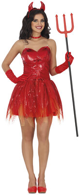 Dámský kostým sexy čertice s rohy