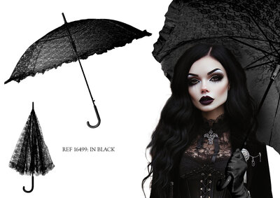 Gotický krajkový deštník, 70 cm