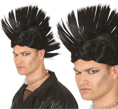 Pánská punková paruka/číro, černá