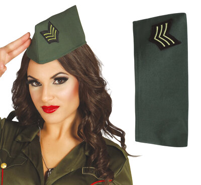 vojenská čepice, zelená