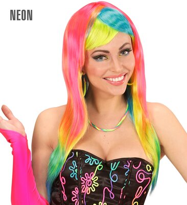 Dámská neonová paruka, barevná